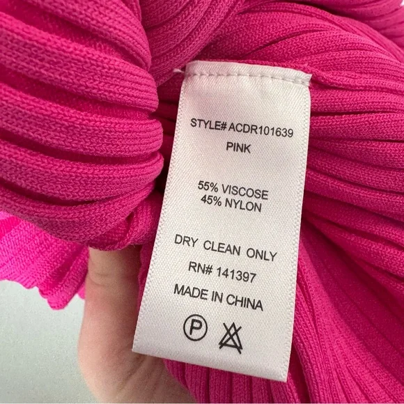 NWT ASTR The Label Loriana Dress Size XL Pink Ribbed Bodycon Off the Shoulder - Picture 14 of 16